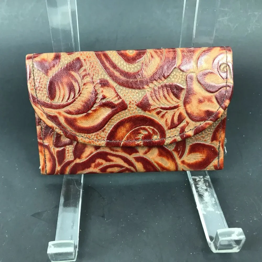 Kemestry tooled leather coin purse